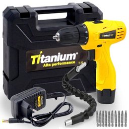 Parafusadeira Bateria 3/8 Pol. 12v Bivolt + Extensão E Bits - 1