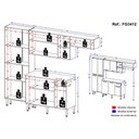 Ver imagem 4 de Cozinha Compacta Multimóveis Pequim Up FG3412 com 2 Leds Armário e Balcão Preta/Lacca Fumê
