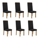 Ver imagem 1 de Conjunto 6 Cadeiras para Sala de Jantar Nice Espaldar Preto/Mel