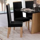 Ver imagem 2 de Conjunto 6 Cadeiras para Sala de Jantar Nice Espaldar Preto/Mel