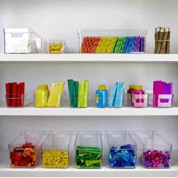 Organizador Multiuso Empilhável 30x15x13cm Caixa Organizadora Transparente com Alças Clear Ou - 7