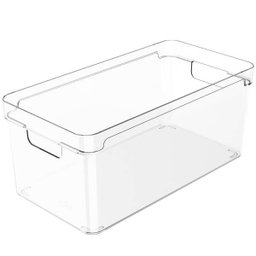 Organizador Multiuso Empilhável 30x15x13cm Caixa Organizadora Transparente com Alças Clear Ou - 1