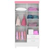 Guarda-Roupa Meraki com 4 Portas e 2 Gavetas Branco / Rosa Flex Dst - 6