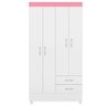 Guarda-Roupa Meraki com 4 Portas e 2 Gavetas Branco / Rosa Flex Dst - 3