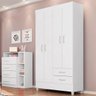 Guarda-Roupa Meraki com 4 Portas e 2 Gavetas Branco / Rosa Flex Dst - 9