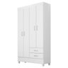 Guarda-Roupa Meraki com 4 Portas e 2 Gavetas Branco / Rosa Flex Dst - 2