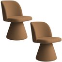 Ver imagem 1 de Kit 02 Cadeiras de Jantar Giratória Liz Bouclé Terracota - Nexta Casa