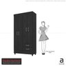 Guarda-Roupa Meraki com 4 Portas e 2 Gavetas Ébano Touch Dst - 9