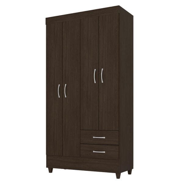 Guarda-Roupa Meraki com 4 Portas e 2 Gavetas Ébano Touch Dst - 1