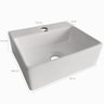 Cuba De Cerâmica Retangular 29,5cmx34cm Pia Banheiro Lavabo Eco Metais Branca - 3