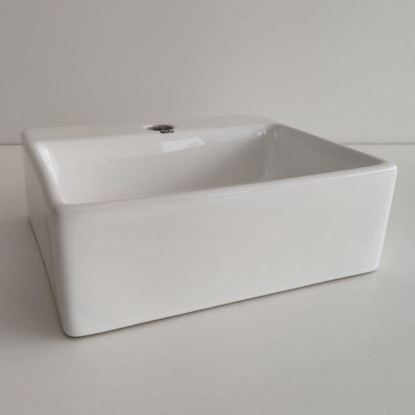 Cuba De Cerâmica Retangular 29,5cmx34cm Pia Banheiro Lavabo Eco Metais Branca - 6