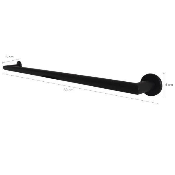 Toalheiro Suporte Porta Toalha Preto Banheiro Hortência 60cm - 3