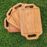 Tábua Artesanal para Corte de Carne Churrasco em Madeira Nobre Angelim Rústica 51x30cm - 6
