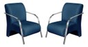 Ver imagem 3 de Conjunto Sevilha 2 Poltronas + 1 Namoradeira Braço Metal Decoração Recepção Sala - Linho Azul