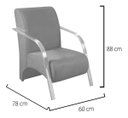Ver imagem 5 de Conjunto Sevilha 2 Poltronas + 1 Namoradeira Braço Metal Decoração Recepção Sala - Linho Azul