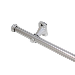 Kit varão para cortina 2,0mts cromado prateado alumíno 28mm compacto sala / quarto