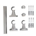 Ver imagem 2 de Kit Varão para Cortina 2,0mts Cromado Prateado Alumíno 28mm Compacto Sala / Quarto