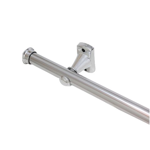 Kit Varão para Cortina 2,0mts Cromado Prateado Alumíno 28mm Compacto Sala / Quarto