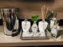 Ver imagem 1 de Kit Lavabo Luxo Prata Branco Difusor Sabonete Lixeira Porta Escova Dente