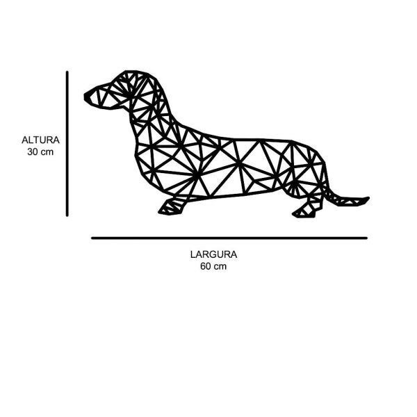 Escultura de Parede em MDF Cachorro Salsicha Geométrico - 2