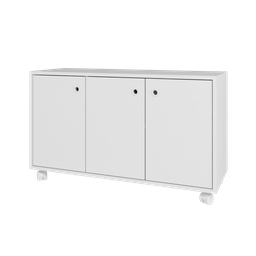 Balcão para Escritório Baixo Pequeno 3 Portas com Rodízio Bho 25 - 9