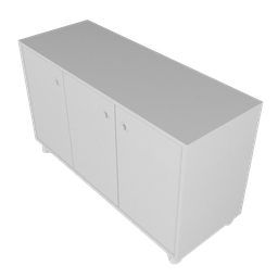 Balcão para Escritório Baixo Pequeno 3 Portas com Rodízio Bho 25 - 8