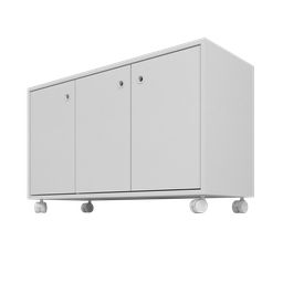 Balcão para Escritório Baixo Pequeno 3 Portas com Rodízio Bho 25 - 7