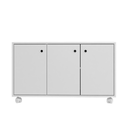 Balcão para Escritório Baixo Pequeno 3 Portas com Rodízio Bho 25 Branco - 2 Balcão para Escritório Baixo Pequeno 3 Portas com Rodízio Bho 25 Branco - 2