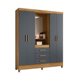 Guarda Roupa com Espelho Cairo Freijo Cinza - 2