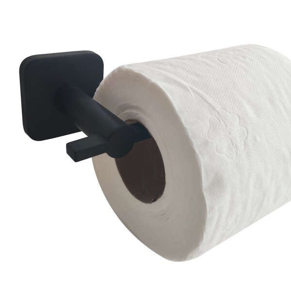Conjunto Banheiro Toalheiro Papeleira Porta Shampoo Saboneteira Vesúvio Preto - 7