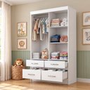 Ver imagem 6 de Guarda Roupas Infantil/Juvenil 2 Portas Deslizantes 4 Gavetas Bella Branco