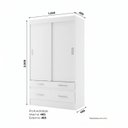 Ver imagem 3 de Guarda Roupas Infantil/Juvenil 2 Portas Deslizantes 4 Gavetas Bella Branco
