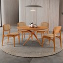 Ver imagem 1 de Sala de Jantar Mesa Ballare 135cm Tampo Laminado Redondo com 4 Cadeiras Malta