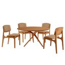 Ver imagem 2 de Sala de Jantar Mesa Ballare 135cm Tampo Laminado Redondo com 4 Cadeiras Malta