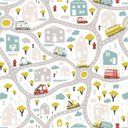 Ver imagem 1 de Papel de Parede Adesivo Cidade Pistas Carros e Onibus 6m