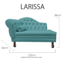 Ver imagem 6 de Recamier Sofá Esquerdo Larissa 120cm Sala Suede Azul Turquesa - Incasa Decor