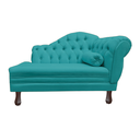Ver imagem 1 de Recamier Sofá Esquerdo Larissa 120cm Sala Suede Azul Turquesa - Incasa Decor