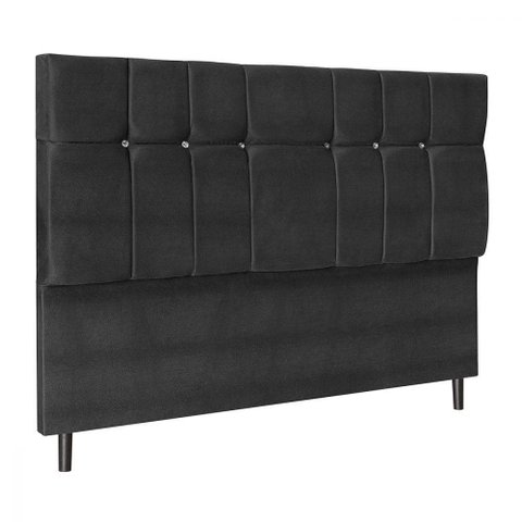 Cabeceira Casal Opala 144cm Cama Box 138cm Cor Preto