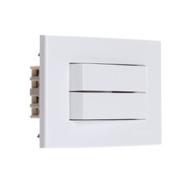 Interruptor Duplo Paralelo Embutir em Moveis Sleek Margirius Cor:branca - 1