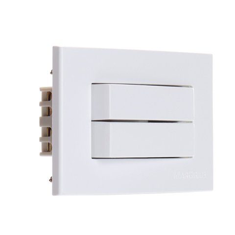 Interruptor Duplo Paralelo Embutir em Moveis Sleek Margirius Cor:branca
