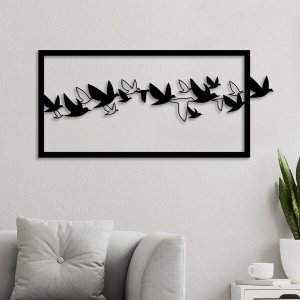 Quadro Individual Vazado em MDF Pássaros Voando