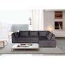 Sofá de Canto 5 Lugares - Veludo:cinza - 3