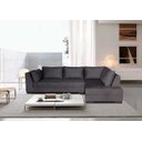 Ver imagem 3 de Sofá de Canto 5 Lugares - Veludo:cinza