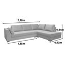 Ver imagem 2 de Sofá de Canto 5 Lugares - Veludo:cinza