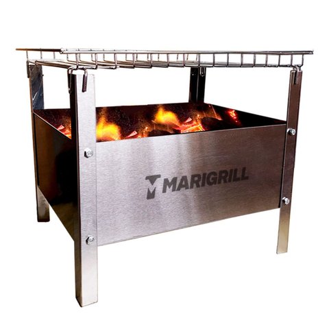 Churrasqueira Portátil Desmontável Camping Inox com Bolsa