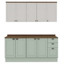 Ver imagem 4 de Cozinha Completa 4PÇS 9 Pts 3 Gav Iluminata Verde/Bco/Ebano