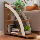 Ver imagem 2 de Mesa Apoio Mdf Sala de Estar 70 Cm 4503 Cedro Off White Arly