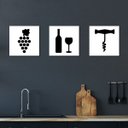Ver imagem 2 de Conjunto 3 Quadros em MDF Vinho sem Moldura