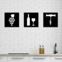 Ver imagem 1 de Conjunto 3 Quadros em MDF Vinho sem Moldura