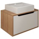 Ver imagem 1 de Gabinete com Cuba para Banheiro Bn3630x46 Amendoa Branco Tecno Mobili